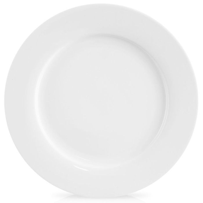 Assiette plate en porcelaine - ORION - 27 cm - Blanc - Compatible lave-vaisselle - Utilisable au micro-ondes