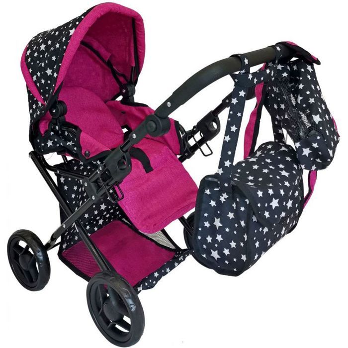 Poussette pour poupée - MARIO - 9346 - Couleur rose - À partir de 3 ans - Mixte