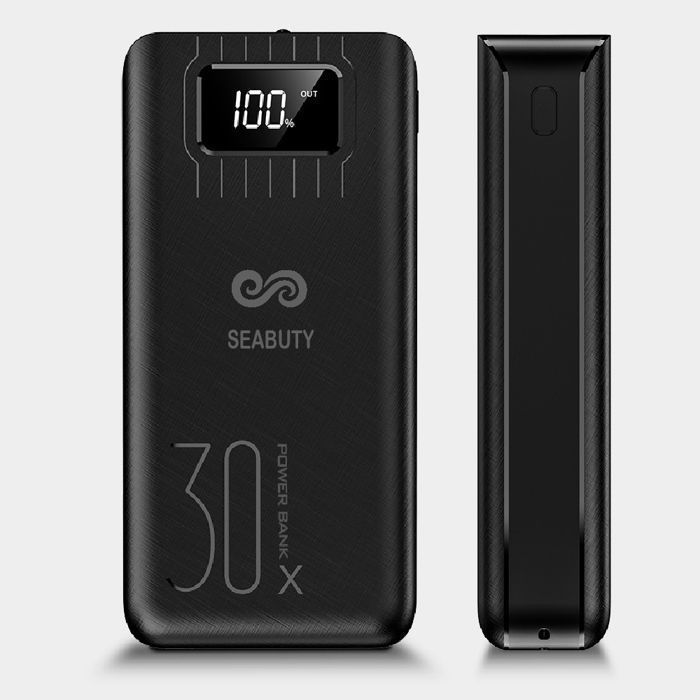 Batterie Externe 30000mAh Recharge Rapide Power Bank avec LED Laffichage et Lampe Batterie Portable Compatible avec Tél