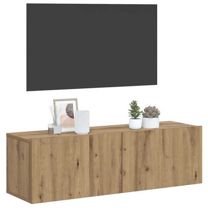 [37791]Meuble TV Flottante Console de Divertissement Meuble TV mural chêne artisanal 80x30x30 cm bois dingénieriePoids:11.65 Kg