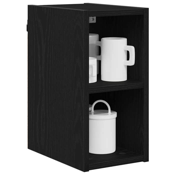 ShieldPro®Noir Placard/Armoire Haut - Armoire suspendue - CLOUD - Cabinet de cuisine - avec stockage Chêne noir 20x29 5x40 cm 825197