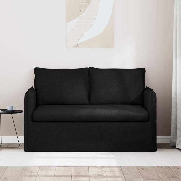Tissu CANAPÉ FIXE - SHIELDPRO® - Canapé 2 places - pour salon - Noir 136x82x85 cm 569151