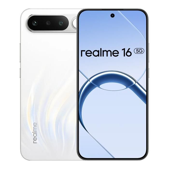 Smartphone realme 16 5G - 256 Go / 6 Go RAM - Couleur Blanc