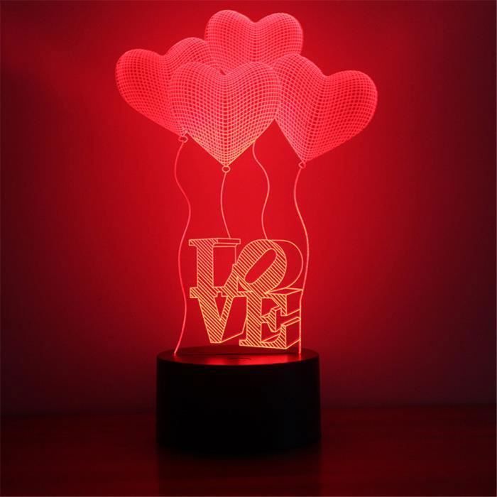 3d unique amour effets lumineux - Aueq - illusion optique home décor led lampe de table zmj70927456