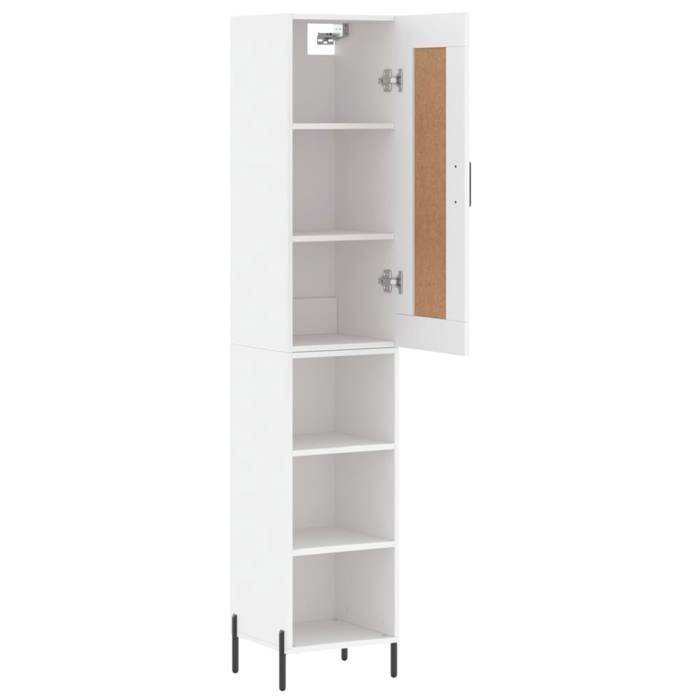 Blanc Commode Salon CHIC Buffet haut/armoire latérale Blanc 34 5x34x180 cm Bois dingénierie N11367