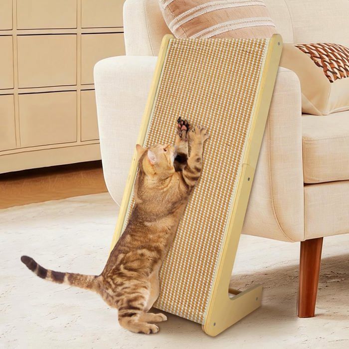 Griffoir Pour ChatForme En L Montable Au MurAngle À 75°Griffoir Pour Chat En Sisal NaturelRampe Et Planche Griffoir Chat[AT70]