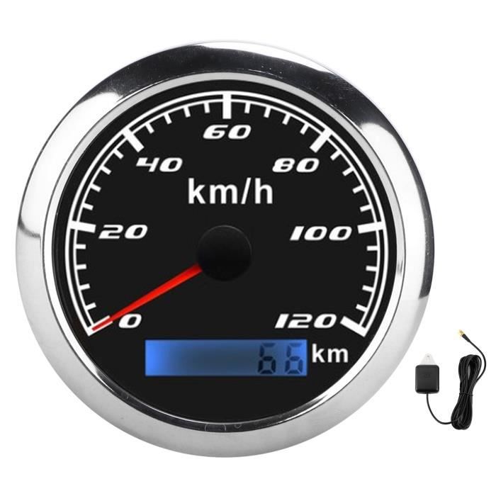 Aqxreight Compteur De Vitesse GPS Odomètre 0-120 Km/h - Universel Voiture Camion Bateau, IP67, 9-32V