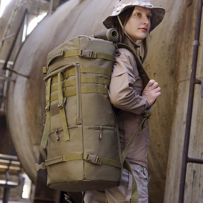Sac à dos militaire 60L - Grande capacité pour camping randonnée et alpinisme