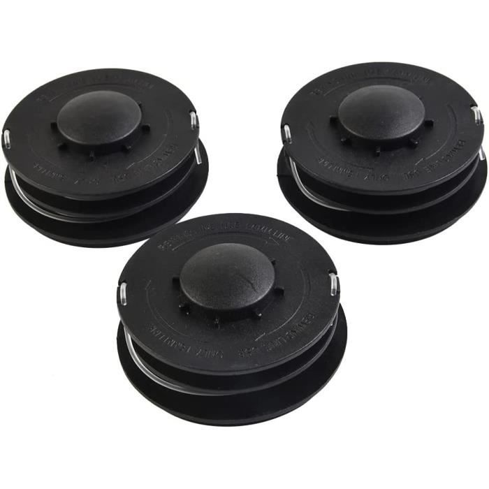 Lot De 3 Têtes à Fil Pour Débroussailleuse GT Garden - Système Tap And Go, Fil 2,4 Mm, Diamètre 115 Mm - Compatible Nombreuses Marques