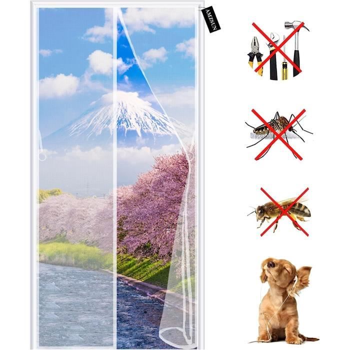 Moustiquaire Fenetre Magnetique, 90x90 Cm Fermeture Automatique Rideau Anti Mouche Porte Animaux AcceptéS Portes De Balcon Portes Coulissantes