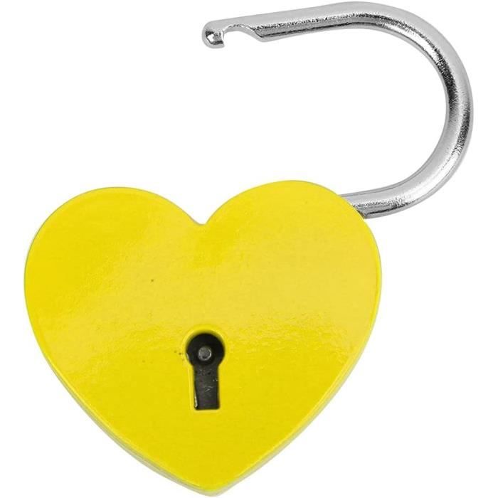 Serrure - barillet,Mini cadenas en métal en forme de cœur, Vintage