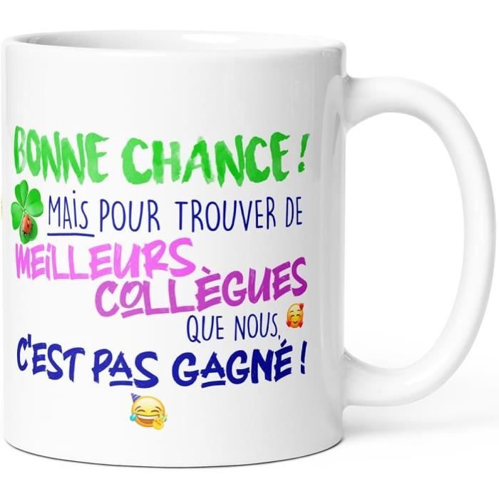 Mug Humour Travail – « Départ Traître » – Cadeau Drôle Bureau – Céramique – Lave-vaisselle