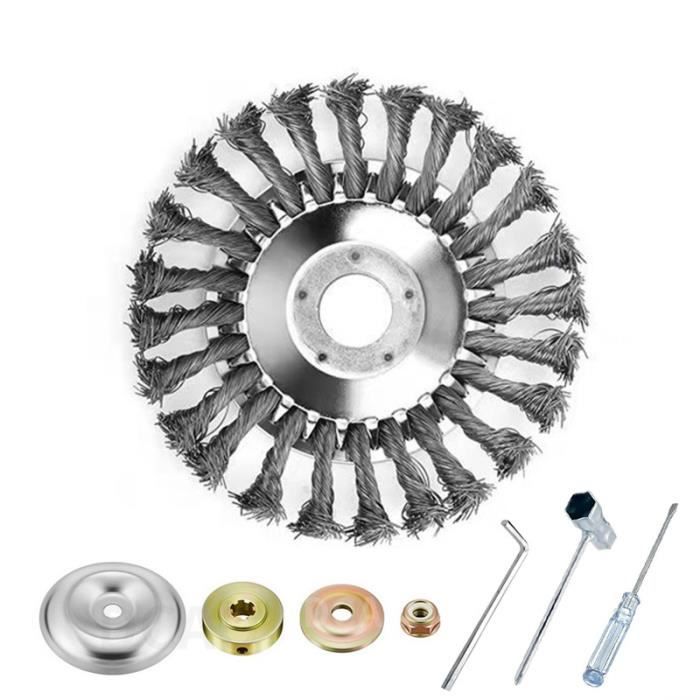 Brosse de désherbage - Non spécifié - Tête ronde - Fil dacier - Diamètre 200mm - Accessoires inclus