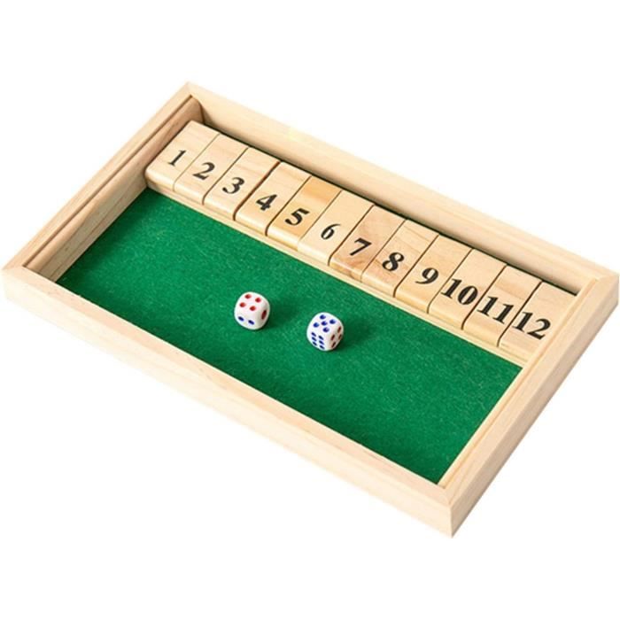 Shut The Box Jeu de Société en Bois, 2 Joueurs Ferme la Boîte, Jeu De ...