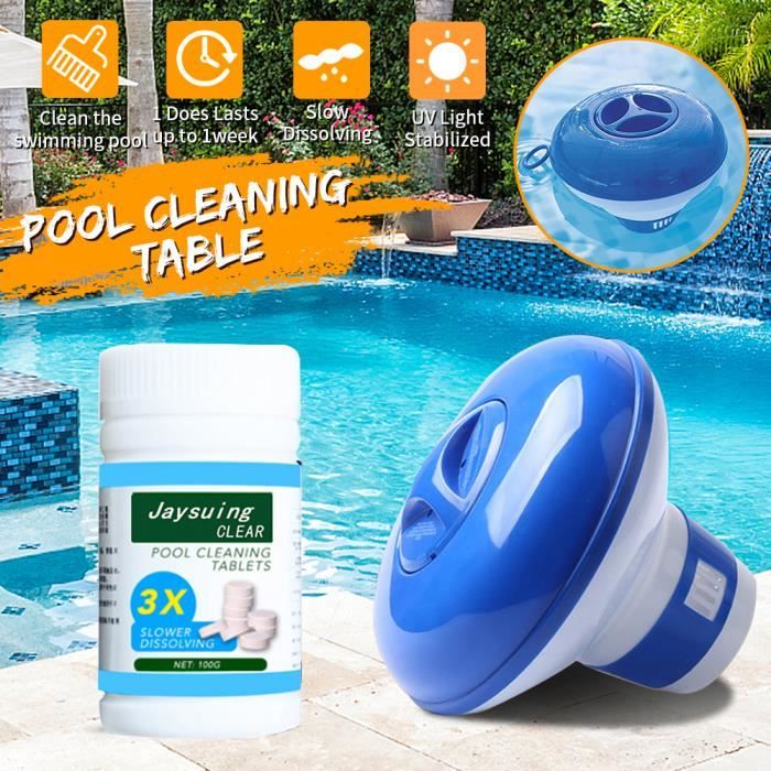 Tablette de Nettoyage de Piscine et Distributeur de Produits Chimiques pour Bain à remous au Chlore Flottant pour Piscine