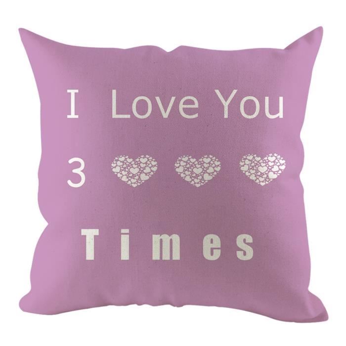 Je T'aime Plus Que Trois Fois Mille Je t'aime trois mille fois texte Hug Taie Accueil Décoration taie d