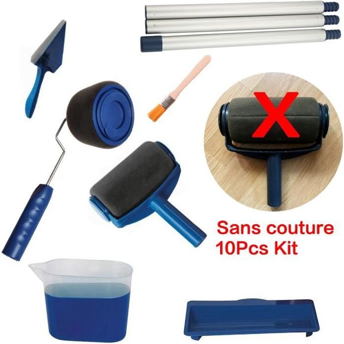 10pcs Sans couture rouleau de peinture kit , paint easy runner,rouleau de peinture avec reservoir