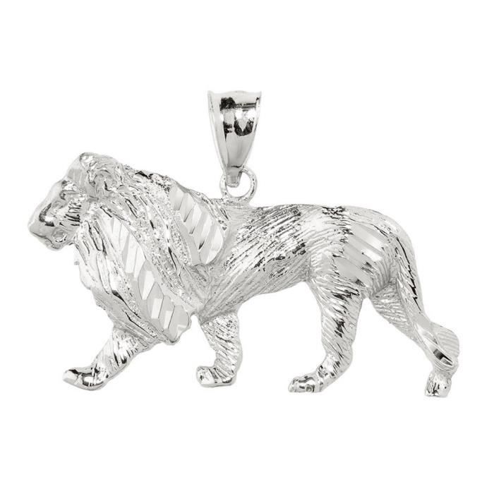 Pendentif Lion Dance Chinois En Argent 925 Avec Zircon - Charm Femme Fantaisie Rouge