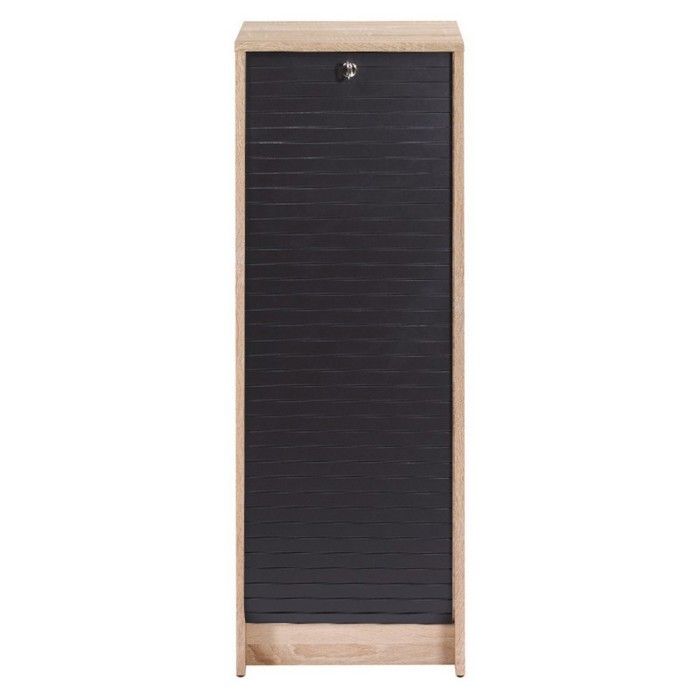 Classeur à Rideau Chêne Rideau Noir ou Blanc 5 Niches L 37.8 H 103.8 P 38.4 cm - Noir - L 37.8 x l 38.4 x H 103.8 cm Classeur à Rideau Chêne Rideau Noir ou Blanc 5 Niches L 37.8 H 103.8 P 38.4 cm - Noir - L 37.8 x l 38.4 x H 103.8 cm