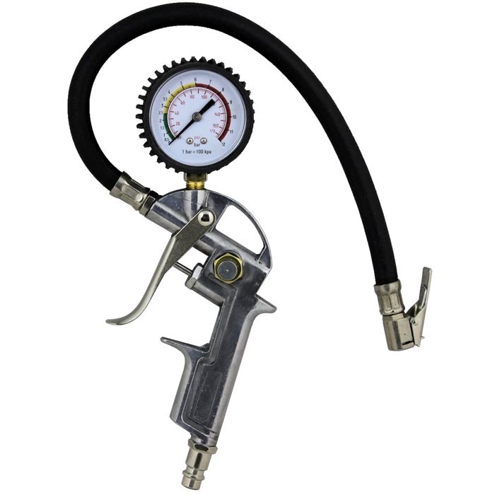 Gonfleur De Pneus Gakago Avec Manomètre Précis – Tuyau 45 Cm, 0-12 Bar, Pour Voiture, Vélo, Ballons (testeur Pression Polyvalent)