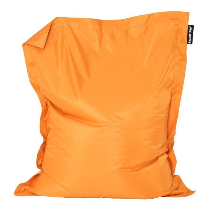 pouf géant xxl bazaar bag - veeva - orange - 180cm x 140cm - tissu