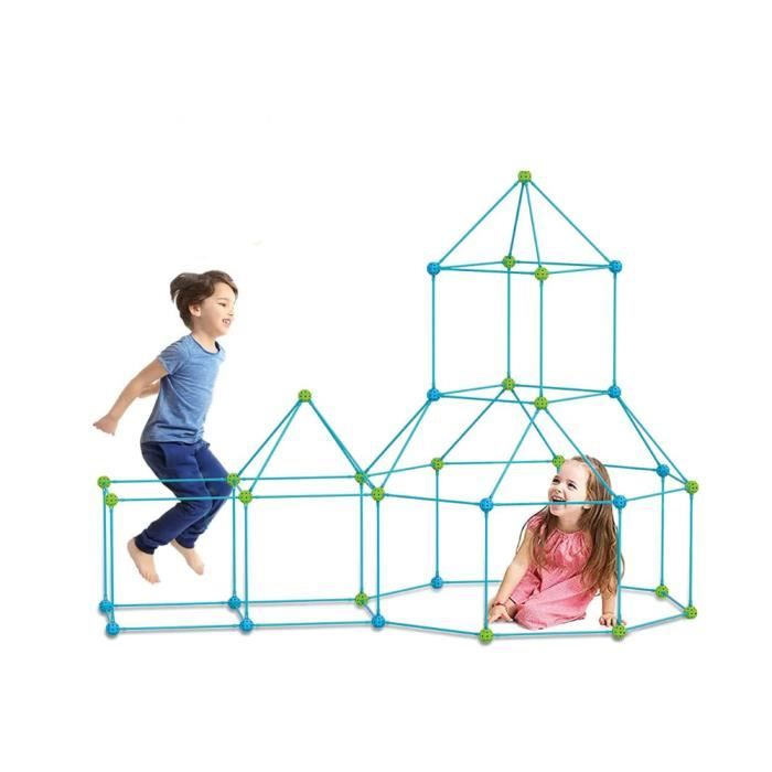 Kits de construction de forts - Maison Jouet - 120 pièces - Plastique - Pour enfants à partir de 5 ans