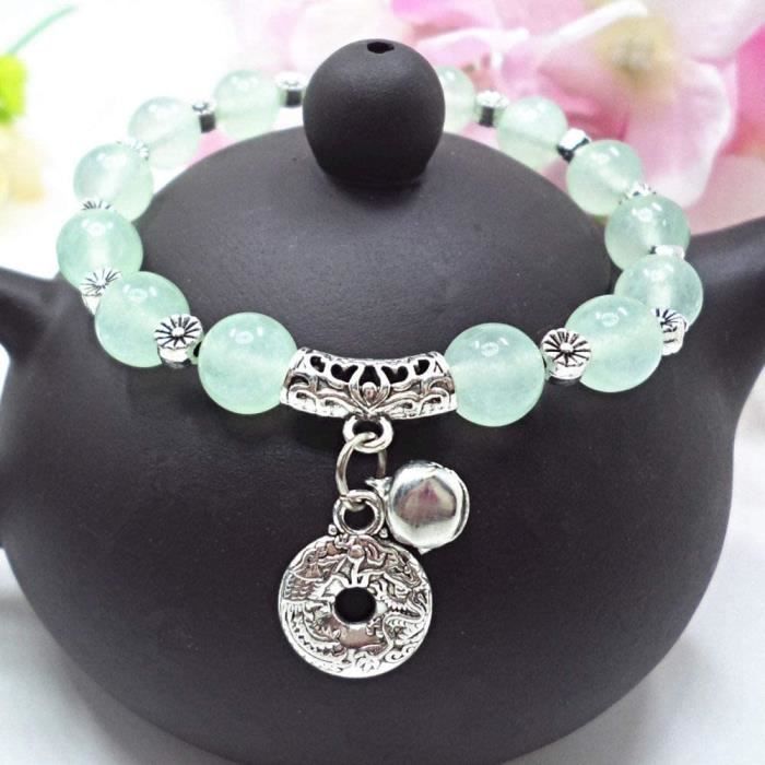 Bracelet Extensible En Pierres Naturelles - Bronzite Et Crâne En Turquoise - Style Ethnique - Neuf Avec étiquettes