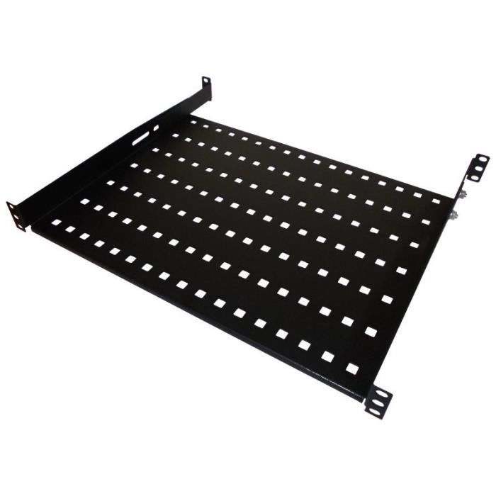 Étagère fixe 19 1U - SA-P-19-1U-550-4-C-02 - Acier - Noir - Profondeur 550mm