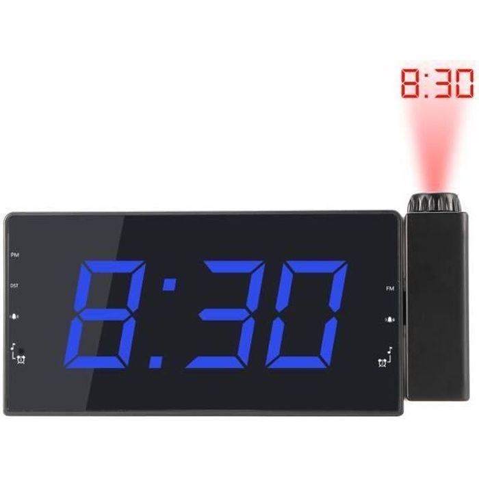 Radio-réveil Numérique Avec Projection Au Plafond - FM/AM, Alarme, Snooze, Minuterie Sommeil, Rouge