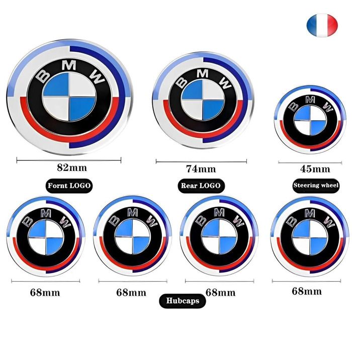 4X Centre Roue BMW Edition 50E Anniversaire 68mm Cache Moyeu Jante