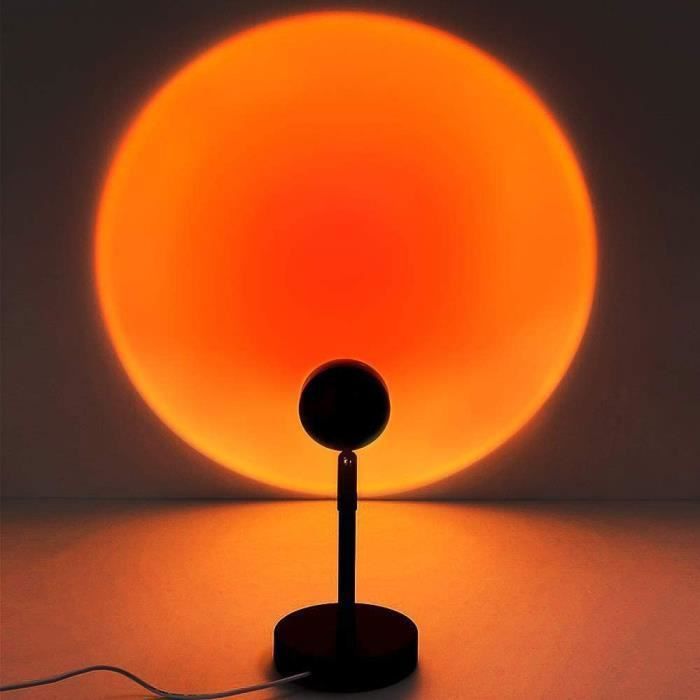 Sunset Lamp,AcnA Lampe de Projection Sunset,17 couleurs Lampe LED de Projecteur de Veilleuse,Lampe de Projection Rotatif à 180°,Luminaires LED Night Light Convient Pour le Salon,Chambre,Salle Détude 