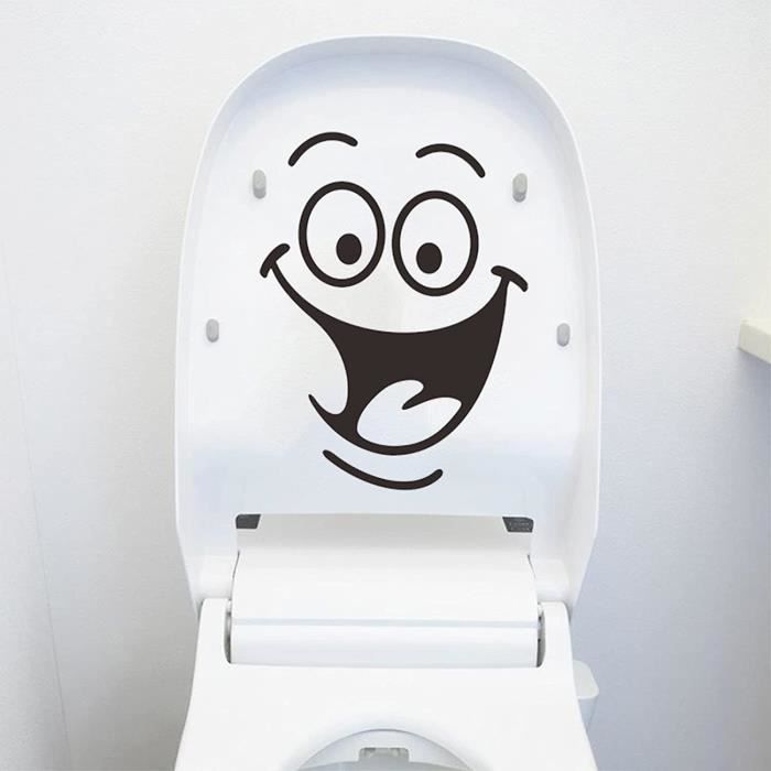 2 Pcs Smiley Stickers Pour Toilette, Diy Sticker Mural DrôLe Pour Wc,  CréAtif ImperméAble Amovible DéCorations Stickers, Pour Toilet - Cdiscount  Maison