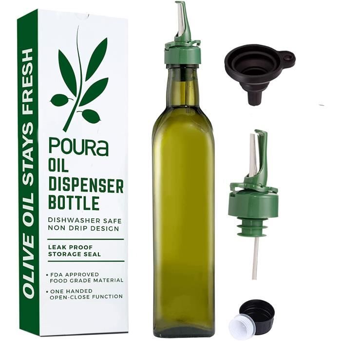 AGENI Verseurs de bouteille bec conique Liqueur verseurs de bouteille pour huile dolive distributeur de verseur de Liqueur avec capuchons Anti-poussière en Caoutchouc 