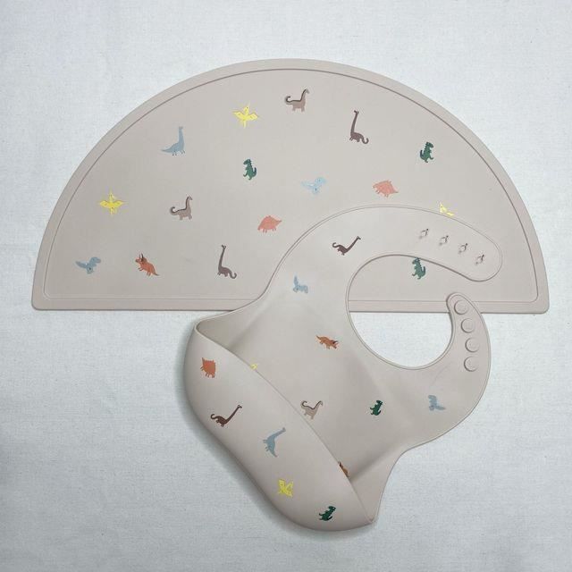 Set De Table Bébé En Silicone - 3 Compartiments, Aspiration Forte, Design Hibou Matcha, Lavable Au Lave-vaisselle