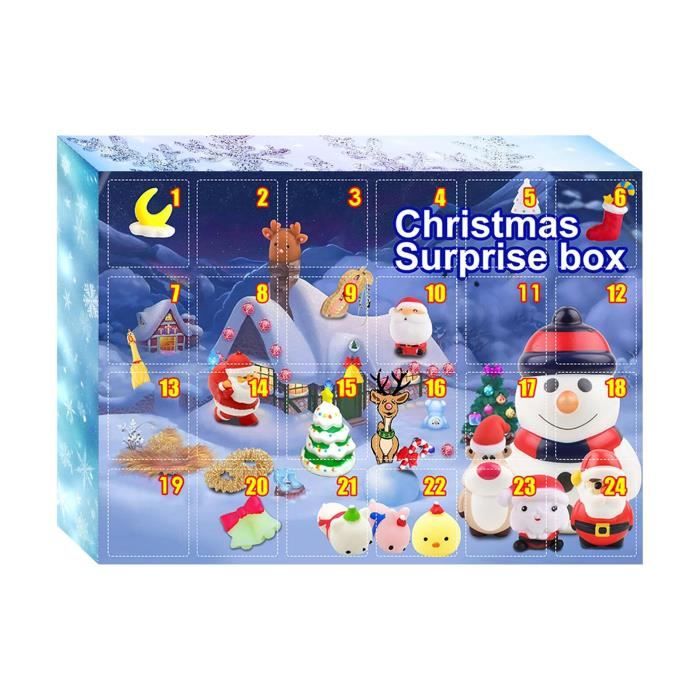 Calendrier De L'Avent 2025 Mochi à Presser – 24 Squishies Anti-stress Surprises, Décoration Noël Rouge