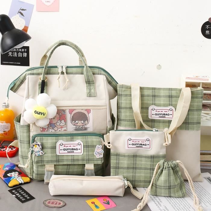 Sac à Dos à Carreaux en Nylon pour Fille main image 1