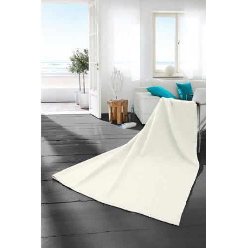 Bocasa Biederlack Couverture couvre lit en coton Thermosoft Blanc 180 x 220cm 629081 Cdiscount Maison