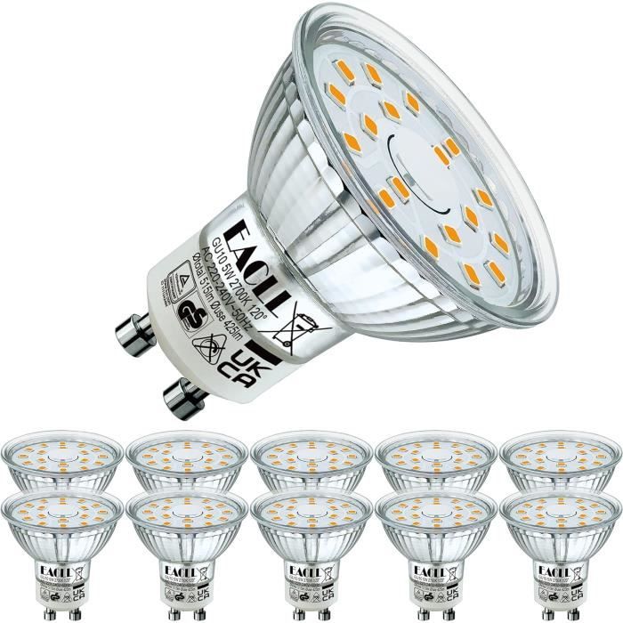 DEIFUA Ampoule LED GU10 Blanc Chaud 895 Lumens 6W équivalent 100W Halogène, Lot De 6, Spot Sans Scintillement 3000K, Lampe Réflecteur Faisceau Large 120° Non Dimmable