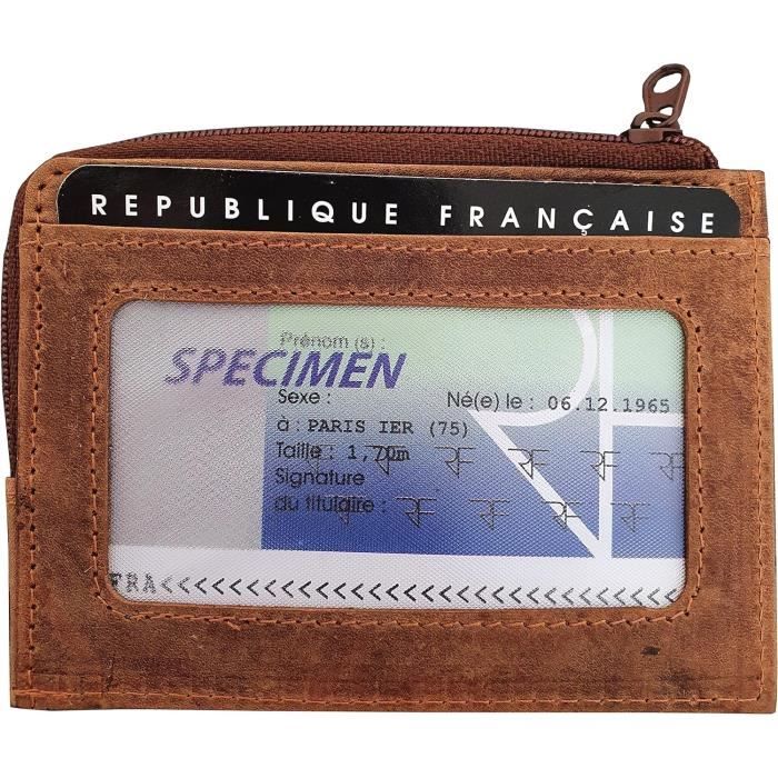 Porte-Cartes D'Identité & Crédit Avec Coins Métal - 4 Compartiments (2 Cartes ID, 2 Cartes Bancaires) - Dimensions 12,7 X 9 X 0,5 Cm