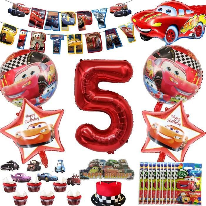 Kit Décorations Anniversaire "Voiture De Course" - 125 Pièces - Thème Garçon - Neuf