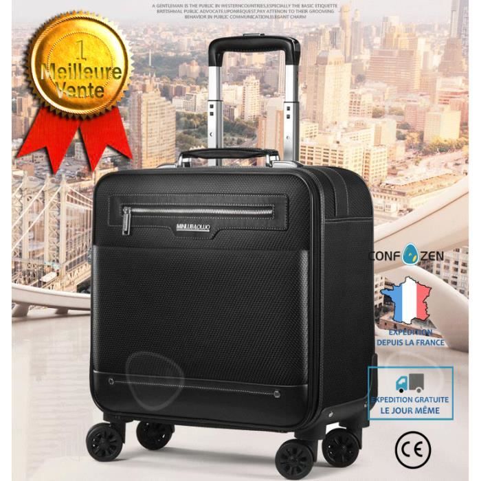 CONFO® Sacoche à roulettes ordinateur portable roulement rapide poche facile d’accès trolley valise résistante voyage grand volume