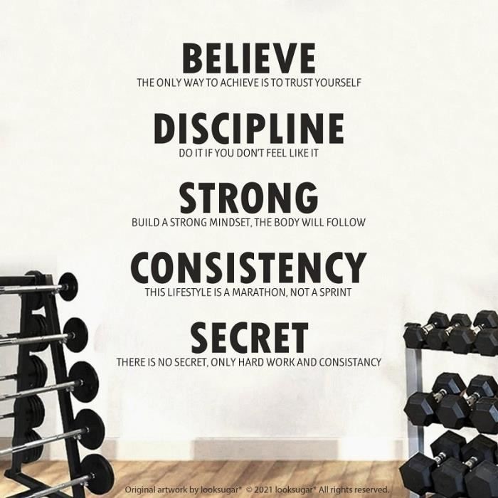 Vitrine Pour Collectionneur Fitness inspirational phrase decals sports