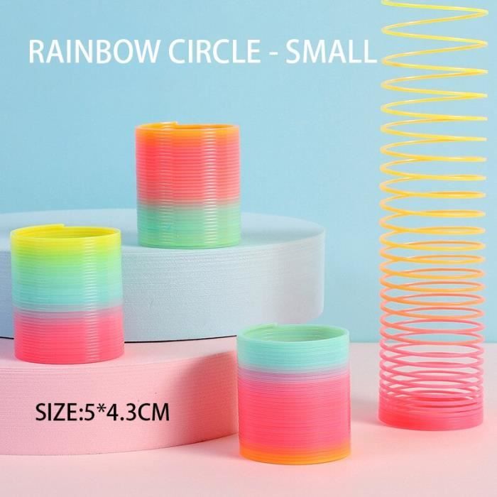 Ressort Arc-en-ciel Magique – Cercle Spiralé, 8,3 Cm, PVC, Jouet Sensoriel – Fête, Cadeau