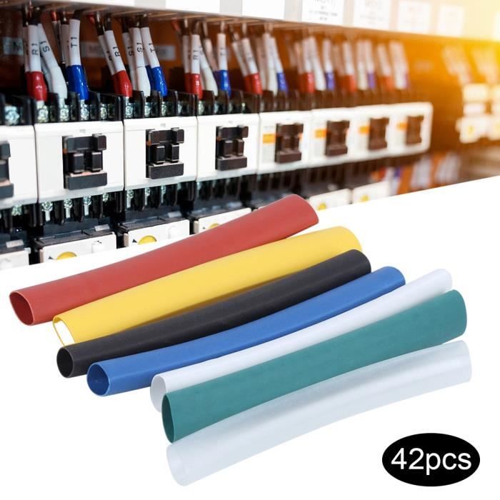 EJ.life Enveloppe de fil électrique 42Pcs Thermorétractable Tube Fil Wrap Manches Câble De