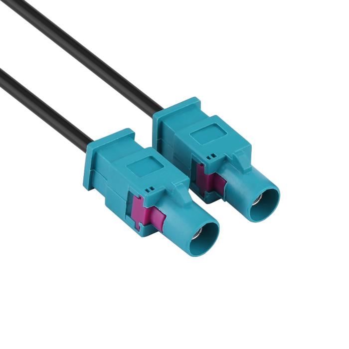 EJ.life antenne d'autoradio Adaptateur d'antenne d'antenne stéréo d'autoradio double câble Fakra vers mâle Din pour Audi Skoda