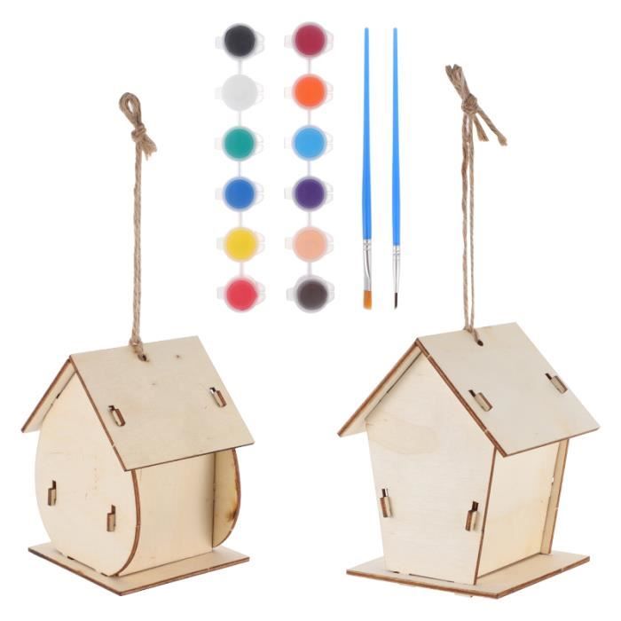 SRIZIAN 12 Kits Carillons à Vent En Bois Flocon De Neige – Bricolage Noël – Décoration à Peindre – 48 Tubes + Accessoires