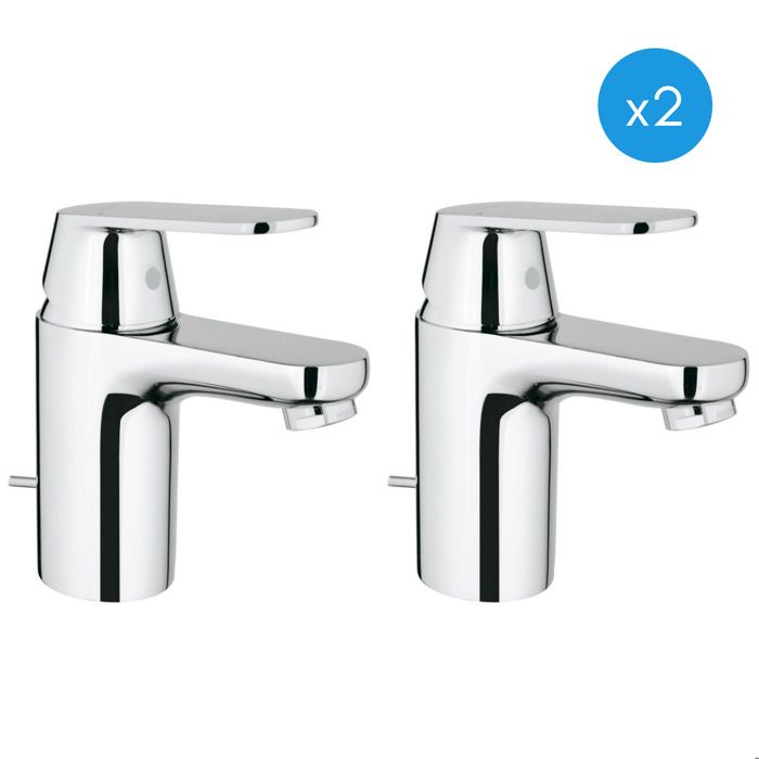 Mitigeur Lavabo GROHE Eurosmart - Chromé, économie D'eau - Garniture De Vidage Incluse - Easy Install