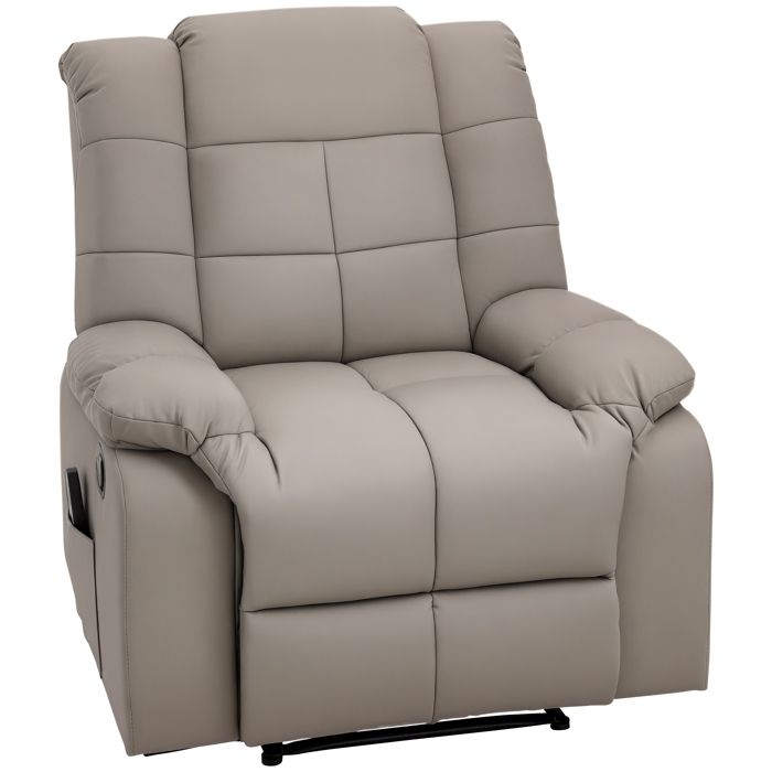 Fauteuil massage dossier inclinable synth&eacute;tique gris