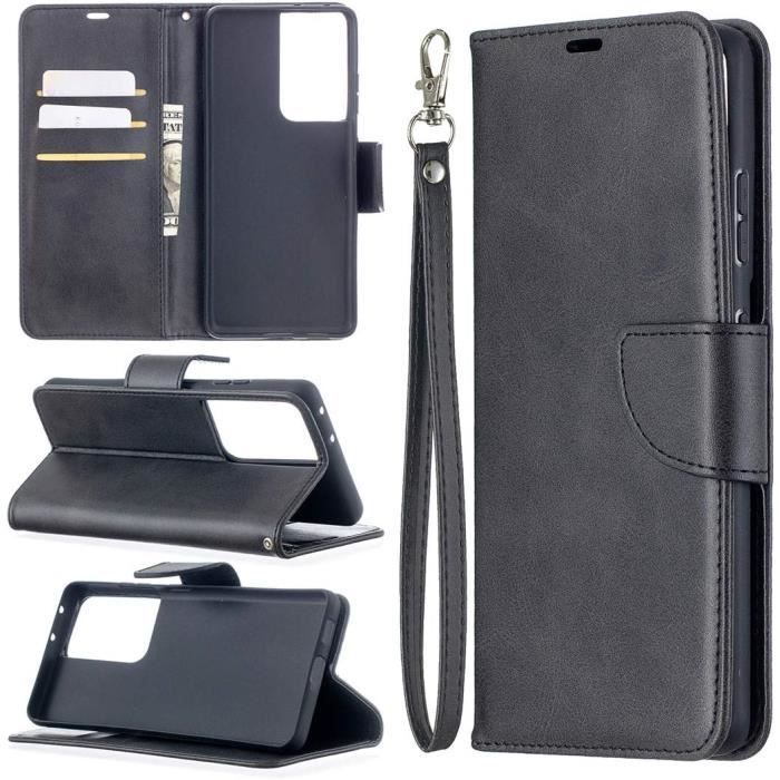 Étui Portefeuille Magnétique En Cuir Pour IPhone 12 Mini à 15 - Noir, Violet Ou Bleu - Neuf