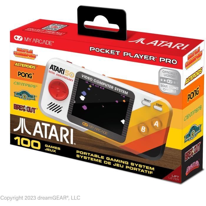 Console de poche Atari - Pocket Player PRO - 100 jeux intégrés - Écran 7cm haute résolution